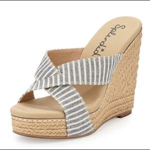Splendid Kalypso Striped Crisscross Wedges Sandals